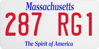 MA license plate 287RG1