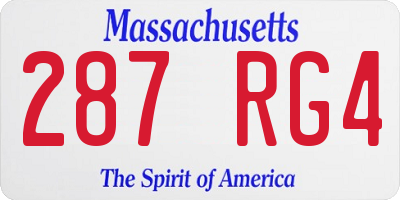 MA license plate 287RG4