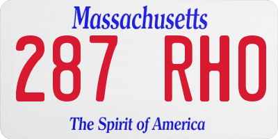 MA license plate 287RH0