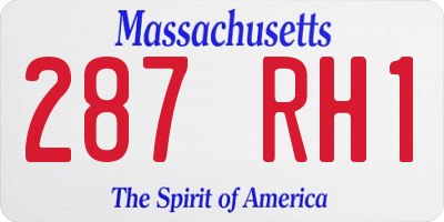 MA license plate 287RH1
