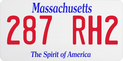 MA license plate 287RH2