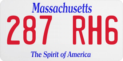 MA license plate 287RH6