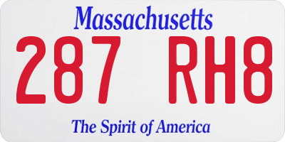 MA license plate 287RH8