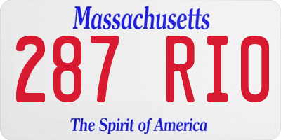 MA license plate 287RI0