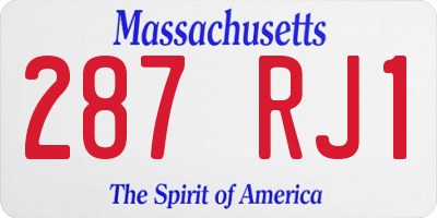 MA license plate 287RJ1