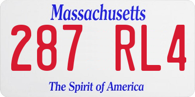 MA license plate 287RL4