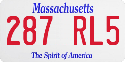 MA license plate 287RL5