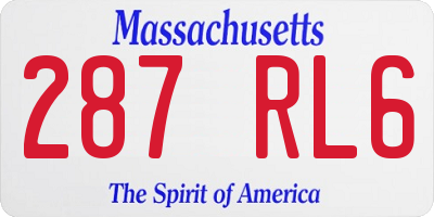 MA license plate 287RL6