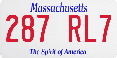 MA license plate 287RL7