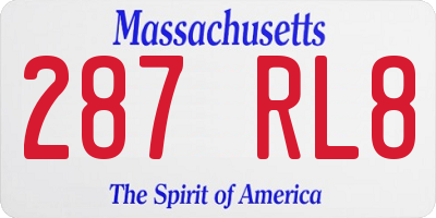 MA license plate 287RL8