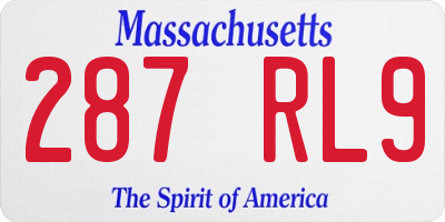 MA license plate 287RL9