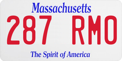 MA license plate 287RM0