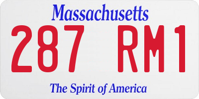 MA license plate 287RM1
