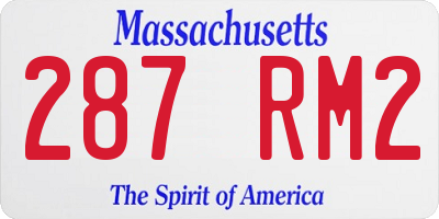 MA license plate 287RM2