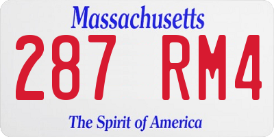 MA license plate 287RM4