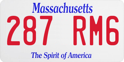 MA license plate 287RM6