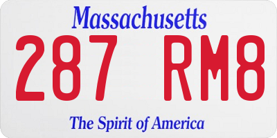 MA license plate 287RM8