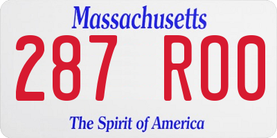 MA license plate 287RO0