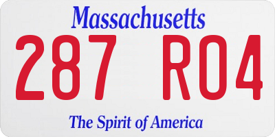 MA license plate 287RO4
