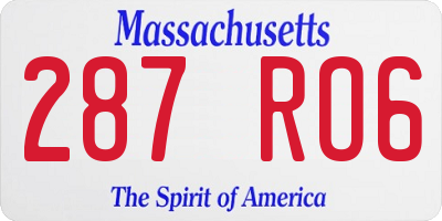 MA license plate 287RO6