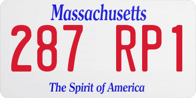 MA license plate 287RP1