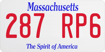 MA license plate 287RP6