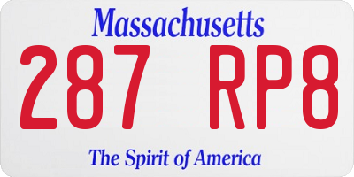 MA license plate 287RP8
