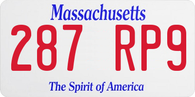 MA license plate 287RP9