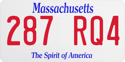 MA license plate 287RQ4