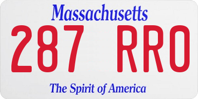 MA license plate 287RR0