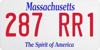 MA license plate 287RR1