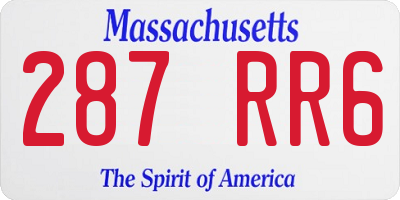 MA license plate 287RR6