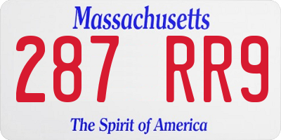 MA license plate 287RR9