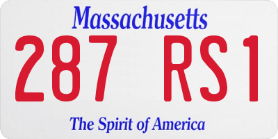 MA license plate 287RS1