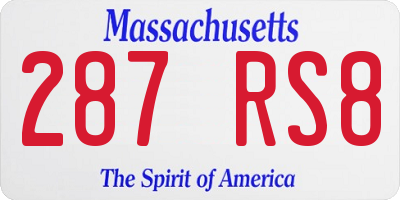 MA license plate 287RS8