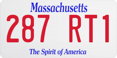 MA license plate 287RT1