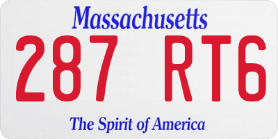 MA license plate 287RT6