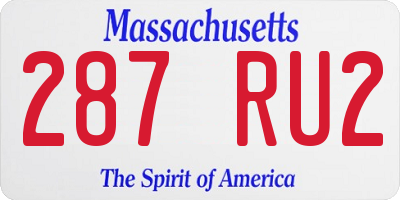 MA license plate 287RU2