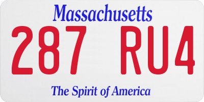 MA license plate 287RU4