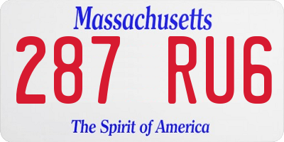 MA license plate 287RU6