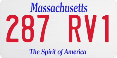 MA license plate 287RV1