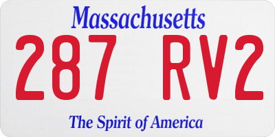 MA license plate 287RV2