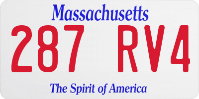 MA license plate 287RV4