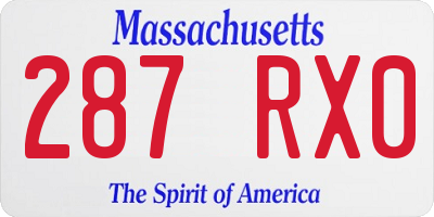 MA license plate 287RX0