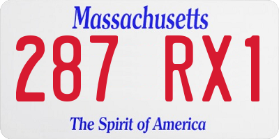 MA license plate 287RX1