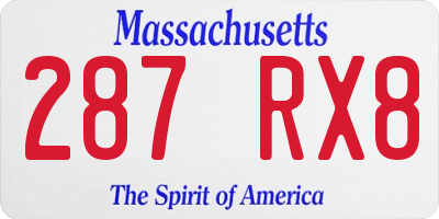 MA license plate 287RX8