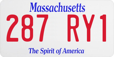 MA license plate 287RY1