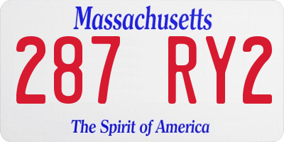 MA license plate 287RY2
