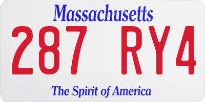 MA license plate 287RY4