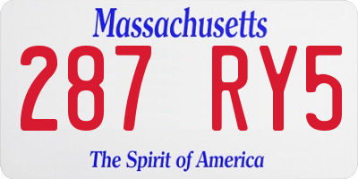 MA license plate 287RY5